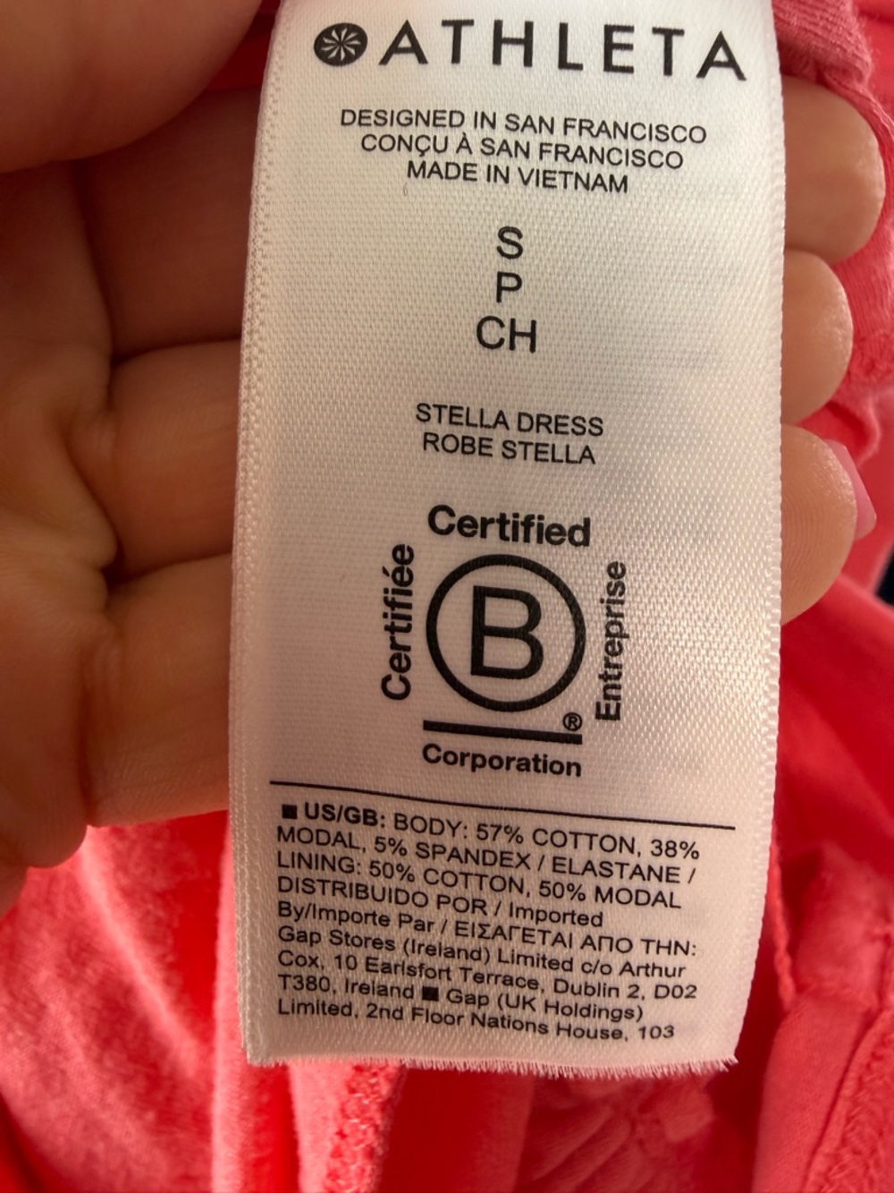 ATHLETA Stella Dress Coral Ruched Bodycon Lined Size Small - Picture 6 of 7